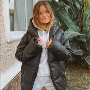 Brand new leather puffer jacket